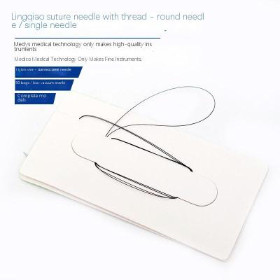 China Surgical Needle with Suture Nylon Thread Silk Suture Thread with Suturing Needle Strait Needle with Straight Thread Bend for sale