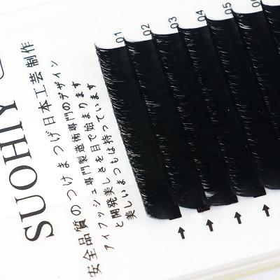 China Long 1 Second Natural Good Quality Easy Bloom Extension 0.03 Eyelash 0.05 0.07 0.10 Fan Auto Wicks for sale