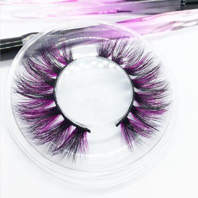 China Thick Colored Mink Lashes Neon Lashes Dramatic 3D Colored Highlights Colored Mink Eyelash Wholesale for sale