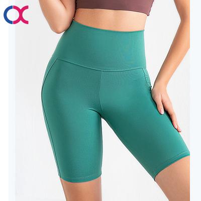 China OEM Breathable Women's High Waist Sports Gym Shorts Elastic Quick Dry Fitness Do Not Slip Down Digital Printed Yoga Shorts for sale