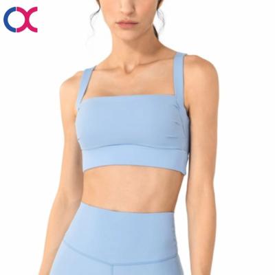 China New 4 Way Solid Color Logo Breathable Sports Sports Bra Custom Women Quick Dry Comfortable Stretch Bra for sale