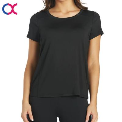 China High Quality Custom Logo Breathable O-Neck Sports Gym Short Sleeve Breathable Quick Dry T-Shirt For Women for sale