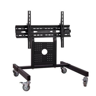 China Cold Rolled Universal Steel Height TV Bracket TV Mount Tilt TV Cart Mount Adjustable Rolling Desk Stand with Casters Wheel for sale