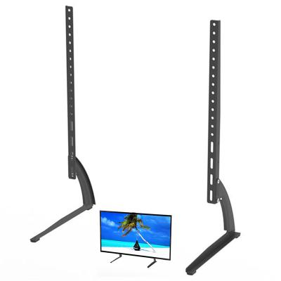 China Cold Rolled Replacement Steel Universal Low Height Flat Panel TV LCD LED Plasma Adjustable Legs Stand Table Top TV Stand for sale