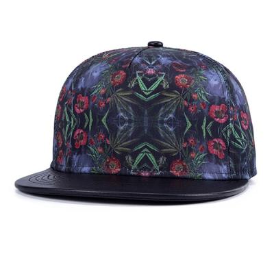 China Commoners Digital Printing Bill Men Trucker Snap Back Floral Flat Hats for sale