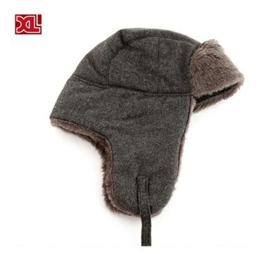 China JOINT Custom Beanie Mens Fur Winter Covers Ushanka Hat With Warm Earflap for sale