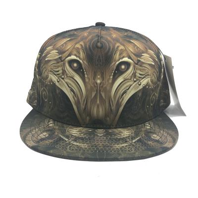 China COMMON Fashional 3d Embroidered Animal Wolf Print Brim Hats Adjustable Snapback Hat Wholesale for sale