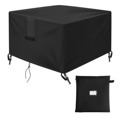 China Black Dustproof Fire Pit Cover Square 36 Inch Waterproof Windproof Anti-UV Fire Stove Covers for sale