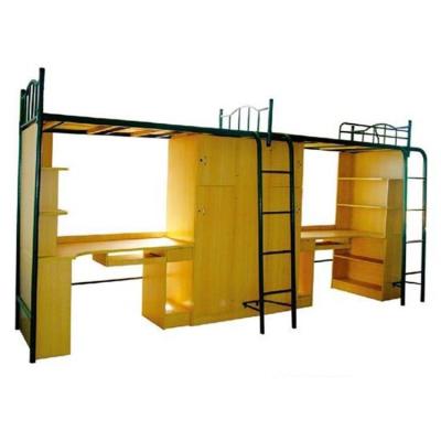 China Modern Loft School Dorm Solid Wood Bunk Bed With Desk for sale