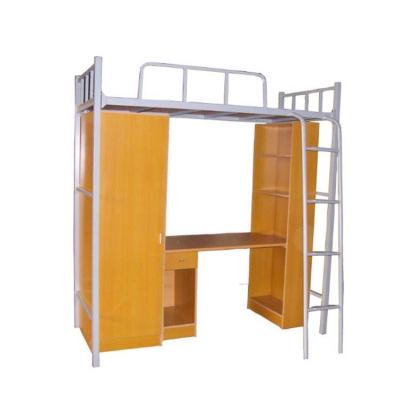 China Cozy School Student Children Modern Triple Bunk Bed With Desk Wood for sale