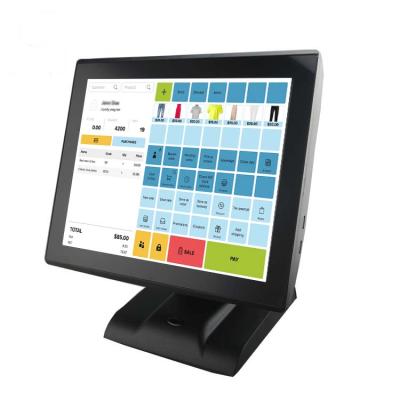 China Genuine touch screen supermarket cash register POS machine flat price windows terminal stand all in one POS system for sale