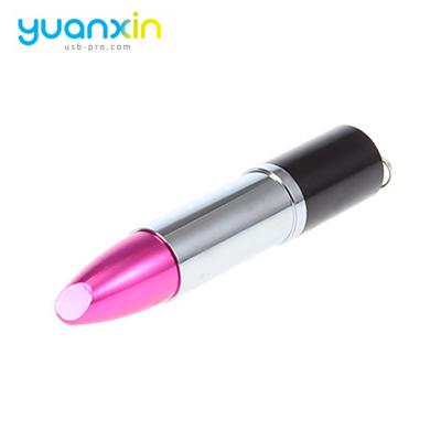 China Custom Logo Lipstick Shape Pendrive Gift Metal Usb Drive 8Gb 16Gb 32Gb 64Gb Metal Flash Memory Stick For Women for sale