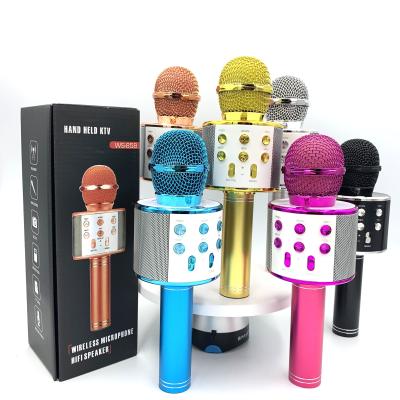 China Handheld Wireless Karaoke Mic Speaker Wireless Microphone For Handheld Microphone Wholesale Price Usb WS 858 Ktv Smartphone for sale