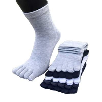 China Mid Calf Five Finger Crew Toe Socks Invisible Warm Socks Breathable Unisex Solid Color Five Finger Socks for sale