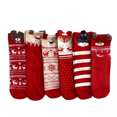 China Other Cute Animal Socks Christmas Party Holiday Stocking Deer Stripes Christmas Socks for sale