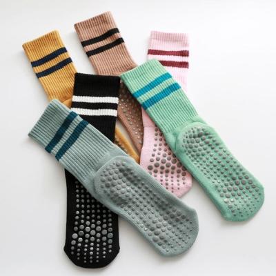 China Cotton Candy Color Anti-skid Socks Tube Proper Crew Long Bangs Yoga Pilates Fitness Socks for sale