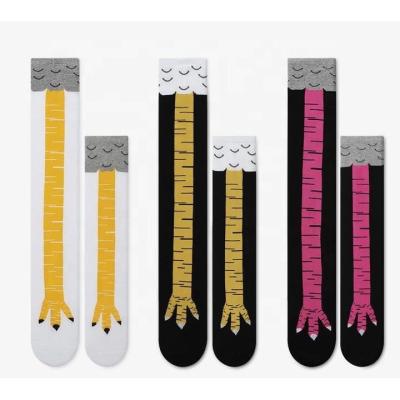 China Custom QUICK DRY 3D Printing Socks Funny Calf Cosplay Chicken Feet Knee High Socks Long Socks for sale