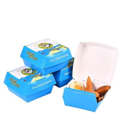 China Cheap Disposable Wing Packing Food Box Chicken Burger Box Printing Hamburger Box Paper for sale