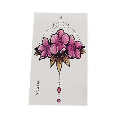 China Rose Female Body Temporary Gem Tattoo Temporary Maker Flower Tattoo Sticker Decal for sale