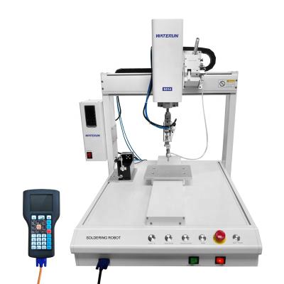 China Work with teaching waterun 4-Axis pendant welding robot for PCB,desktop robot welding machine for sale