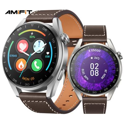 China Wholesale MP3 playback leather round shape nfc nfc android 3 smartwatch payment blood pressure monitor men waterproof sport smart watch for men for sale