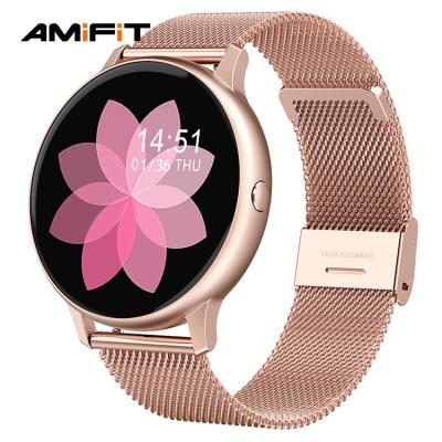 China 2021 women steel ladies smartwatch gold girl display playback dt88 pro round shape smart watch MP3 for sale