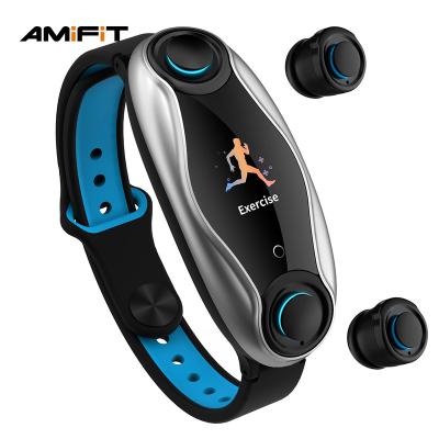 China MP3 playback water proof earbuds smartwatch t90 smart watch with smart earbuds bracelet couple for sale