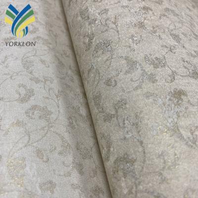 China 2020 YKPF 9101 Guangdong Non-woven Wallpaper Modern Rose Shimmer Foam Flower Wallpaper for sale