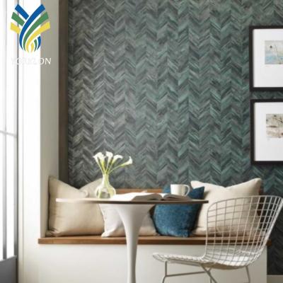 China MWV3 Modern Black Stripe Fabric Vinyl Waterproof Woodgrain Finish Effect Roll Texture Wood Wallpaper for sale