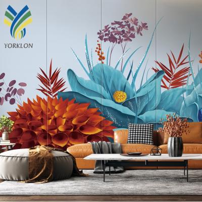 China YKEX 080 Natural Blue Flower Wallpaper Beautiful Large Floral Wallpaper Home Decor Modern Wallpaper Murals for sale