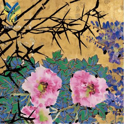 China YKMC 0307 Asian nature wallpaper home decoration wallpaper murals flower pink floral wallpaper for sale