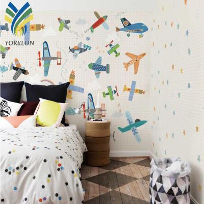 China YKMK 0055 Modern star wallpaper kids room wallpaper flat cartoon 3d pastel wallpaper for kids room for sale