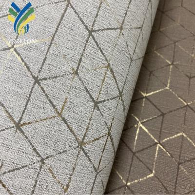 China YKET 1 Modern Luxury Wall Paper Rolls White Gold Geometric Home Wall Paper For Room for sale