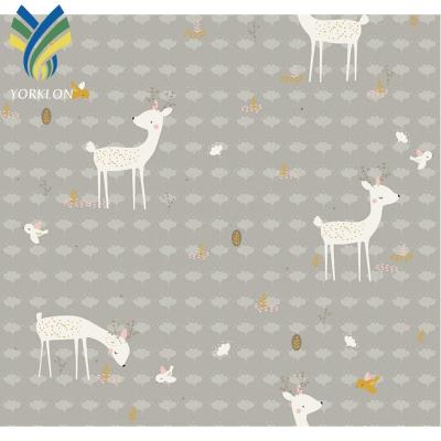 China Latest Modern 3d Contemporary Printing Patterned Cute Deer Nonwoven Wallpaper YKF-MD6 for sale