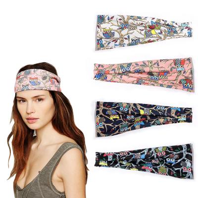 China Fashional Pretty Lady 9.5cm Low MOQ Durable Elastic Width Sport Elastic Cartoon Pattern Animal Hair Bands For Girls for sale