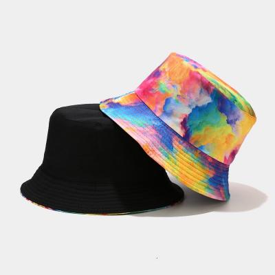 China Printing Soft Comfortable Unisex Double-Side-Use Reversible Bucket Hat Printing Colorful Design Bucket Hat for sale