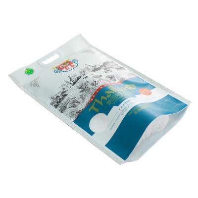 China Custom Printing Moisture Proof Vacuum Rice Basmati Bag Plastic 1kg 2kg 5kg 10kg Size With Handle for sale