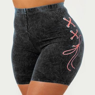 China QUICK DRY Fashion High Waist Bandage Skinny Booty Shorts Plus Size Women Shorts for sale