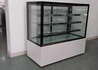 China Koude Vierkante Vitrine 3 Rij 1500mm van de Glasbakkerij met Witte Marmeren Basis Te koop