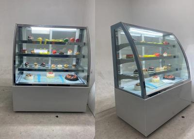 China R290 Belüftete Tortenvitrine mit automatischer Abtaufunktion, 3 Ablagen, gebogene Vorderseite mit Glasseite zu verkaufen