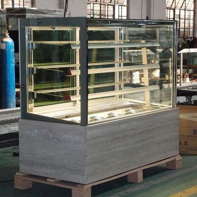 China Vierkant Gekoelde het Glas Voorshowcase van de BakkerijVitrine voor Koude Delicatessenwinkel Te koop