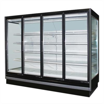 China 3.75M Vertical Remote Multideck Fridge , Commercial Glass Door Refrigerator for sale