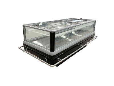 China Sliding Door Commercial Refrigerator Supplier With Stainless Steel Pipe Bumper for sale