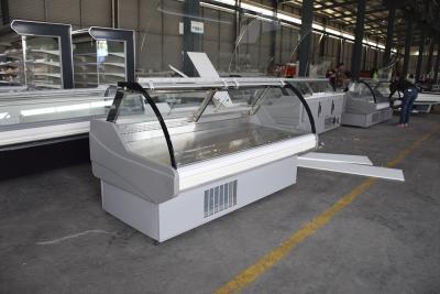 China Vitrinas expositoras refrigeradas de cristal curvo en venta