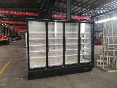 China De Vertoningskoeler van vorst Vrije Zwarte Multideck met Deur van het Schommelings de Transparante Glas Te koop