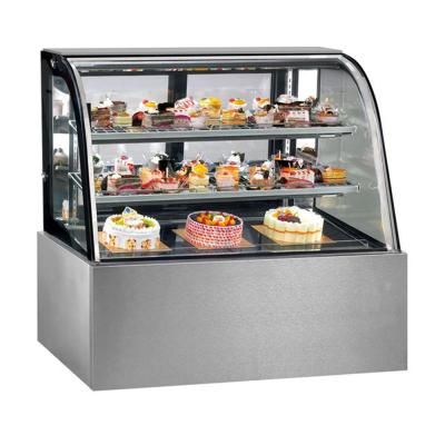 China El refrigerador de cristal curvado de la torta muestra la limpieza completa fácil en venta