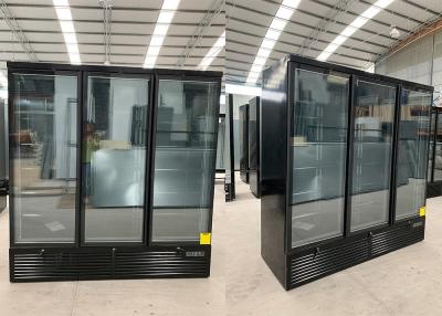 China Upright Triple Glass Door Freezer Merchandiser In Matt Black for sale