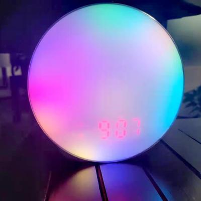 China Minimalist 7 Color Change Wake Up Light Sunrise Alarm Clock for Kids Bedside Lamp with Sleepless for Kids Adults Bedroom for sale