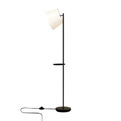 China Modern Adjustable Shade Standing Arc Light with Hanging Table&Tray Shade Living Room, Bedroom, Study Room, Office - Black for sale