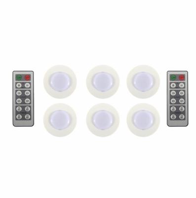 China Modern White LED Under Cabinet Pebble Light 6 Lamps With IR Dimmable Remote Control For Kitchen Accent Decoration Lighting for sale